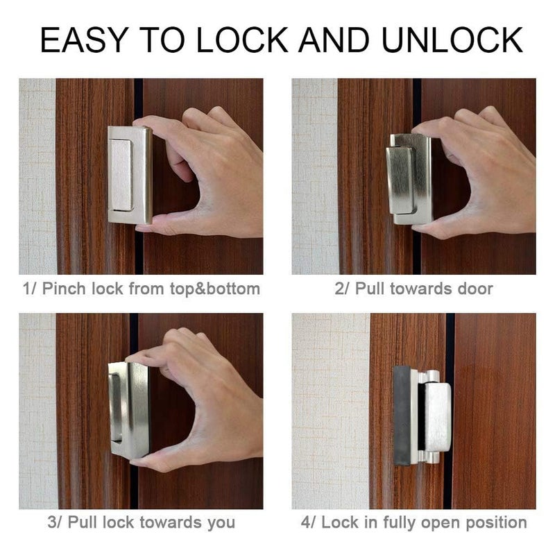 TOYFUL 2 Pack Door Reinforcement Locks with 8 Screws, Home Security Door Lock for Toddler, Childproof Door Lock Night Lock Withstand 800 Lbs Silver - Image 5